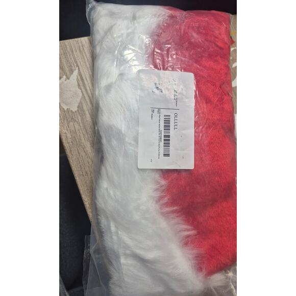 OLLULL Deluxe Adults Santa Hat for Colorful Christmas Red Long Tail Warm s4 - Picture 8 of 8